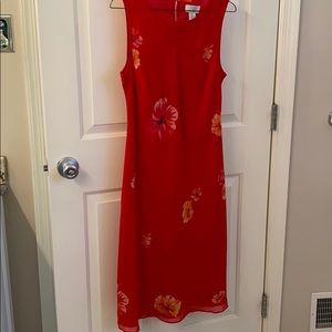 Ann Taylor red ankle length dress